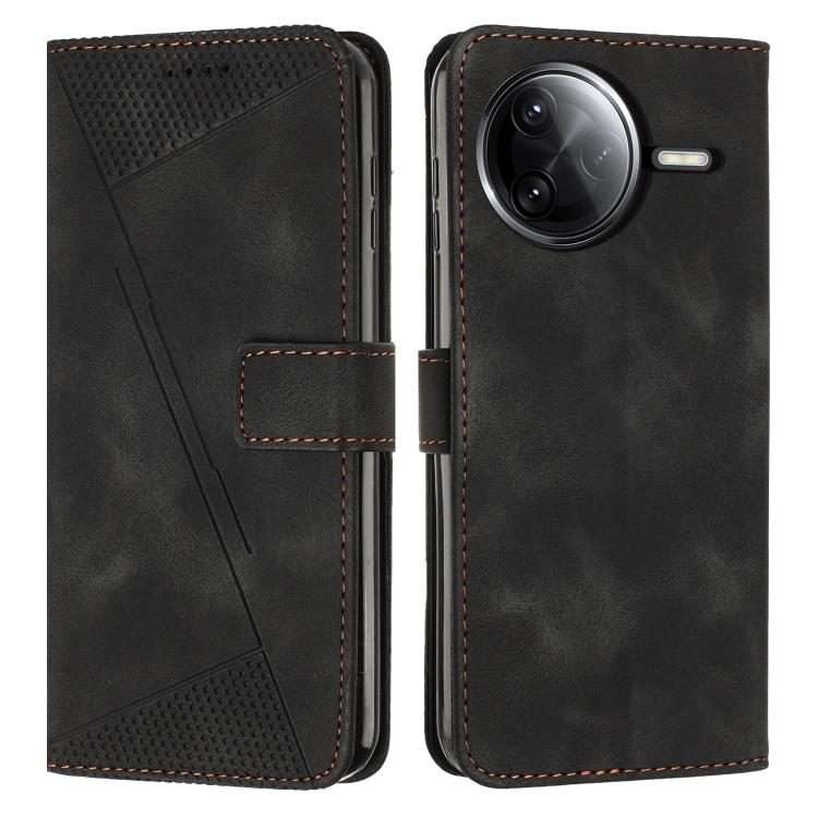 For Redmi K80 / K80 Pro Dream Triangle Leather Phone Case with Lanyard(Black)