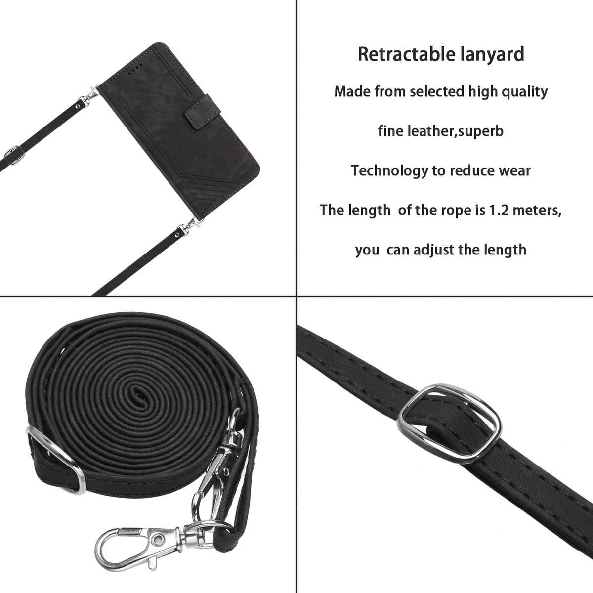 For Redmi Note 14 Pro 5G Global Skin Feel Stripe Pattern Leather Phone Case with Lanyard(Black)