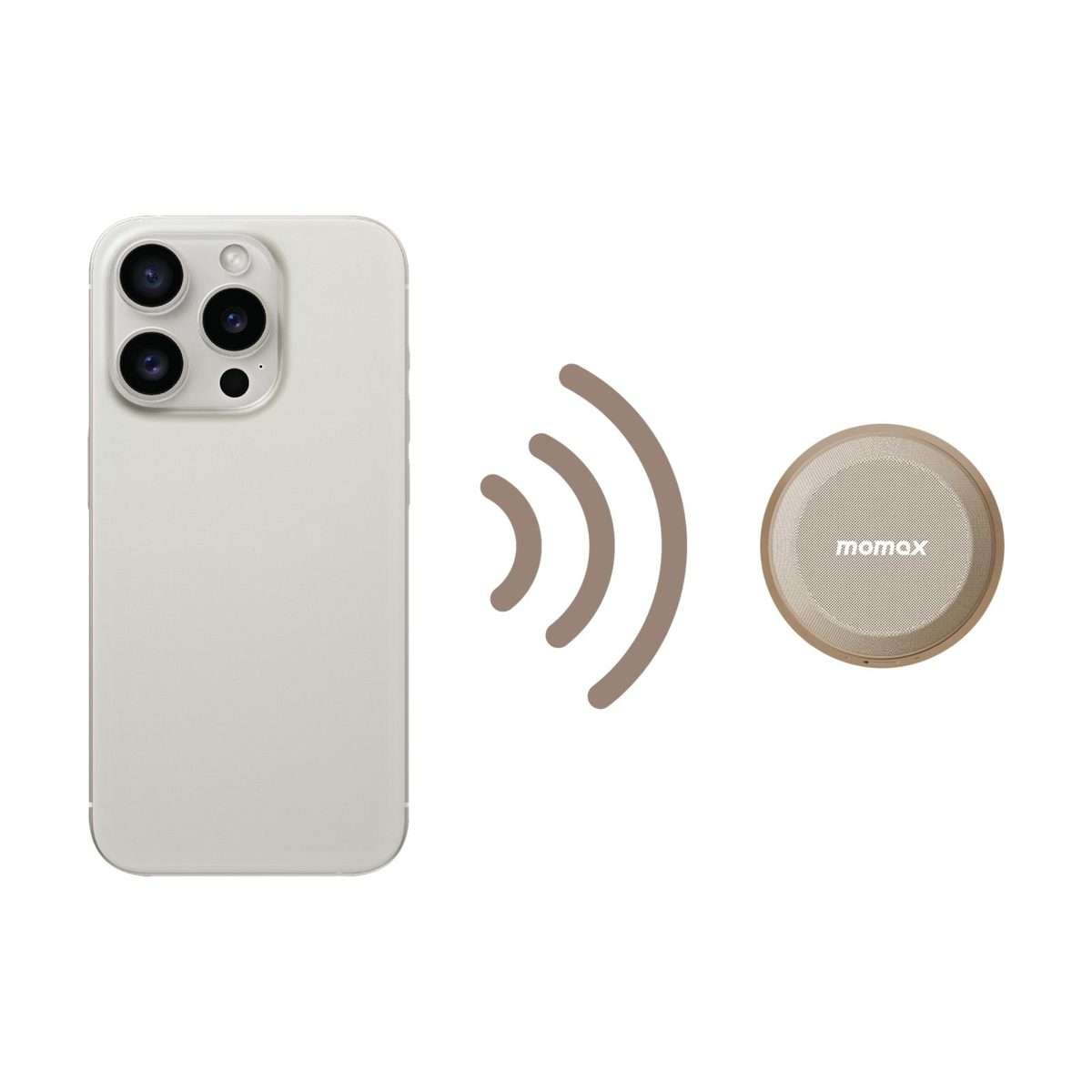 Momax 1-Vibe Go Magnetic Wireless Speaker(Gold)