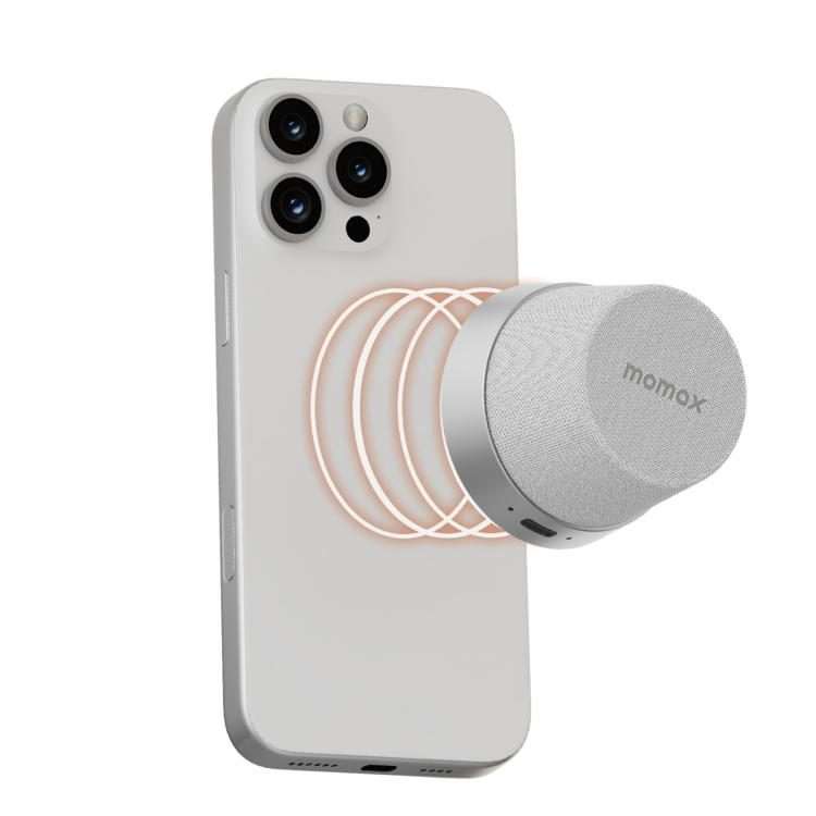Momax 1-Vibe Go Magnetic Wireless Speaker(Silver)