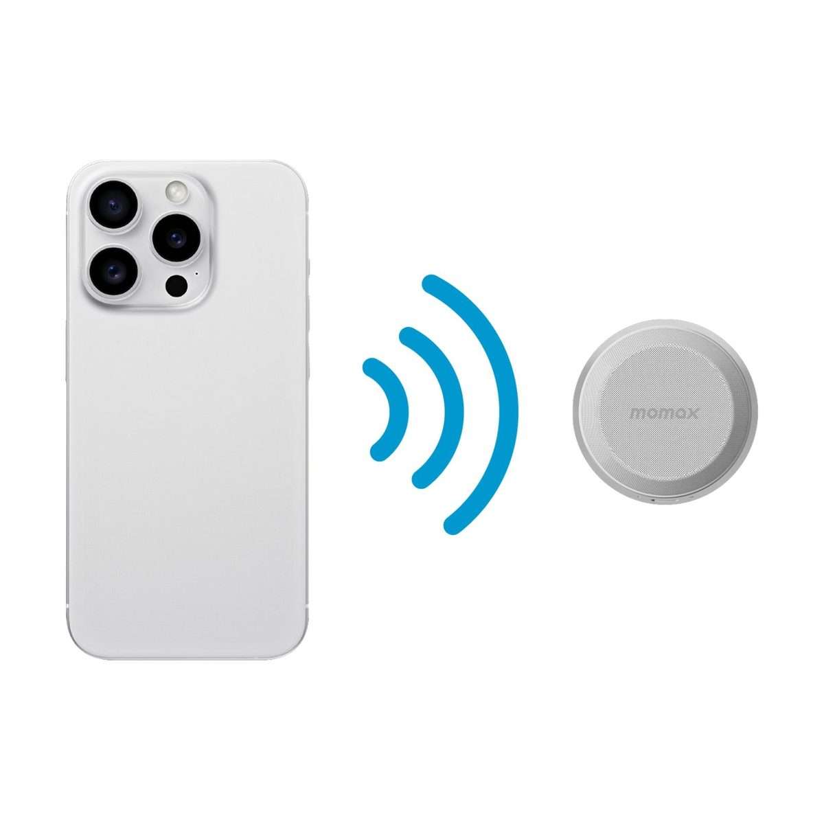 Momax 1-Vibe Go Magnetic Wireless Speaker(Silver)