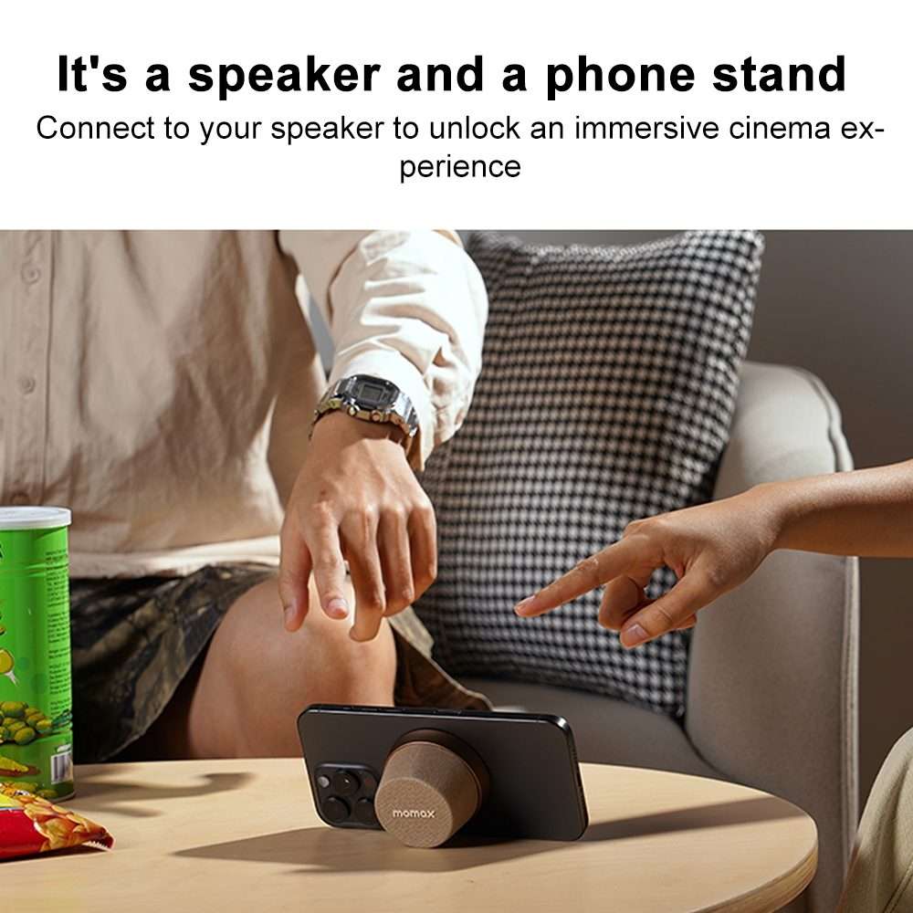 Momax 1-Vibe Go Magnetic Wireless Speaker(Silver)