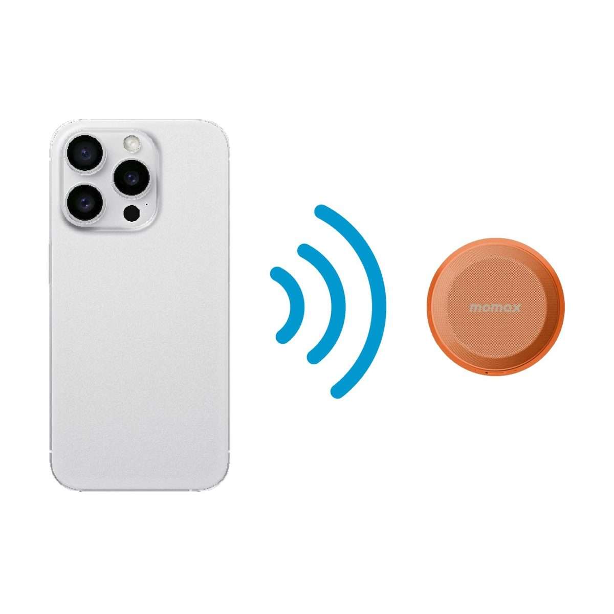 Momax 1-Vibe Go Magnetic Wireless Speaker(Orange)