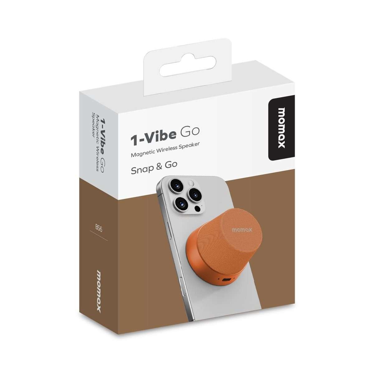 Momax 1-Vibe Go Magnetic Wireless Speaker(Orange)