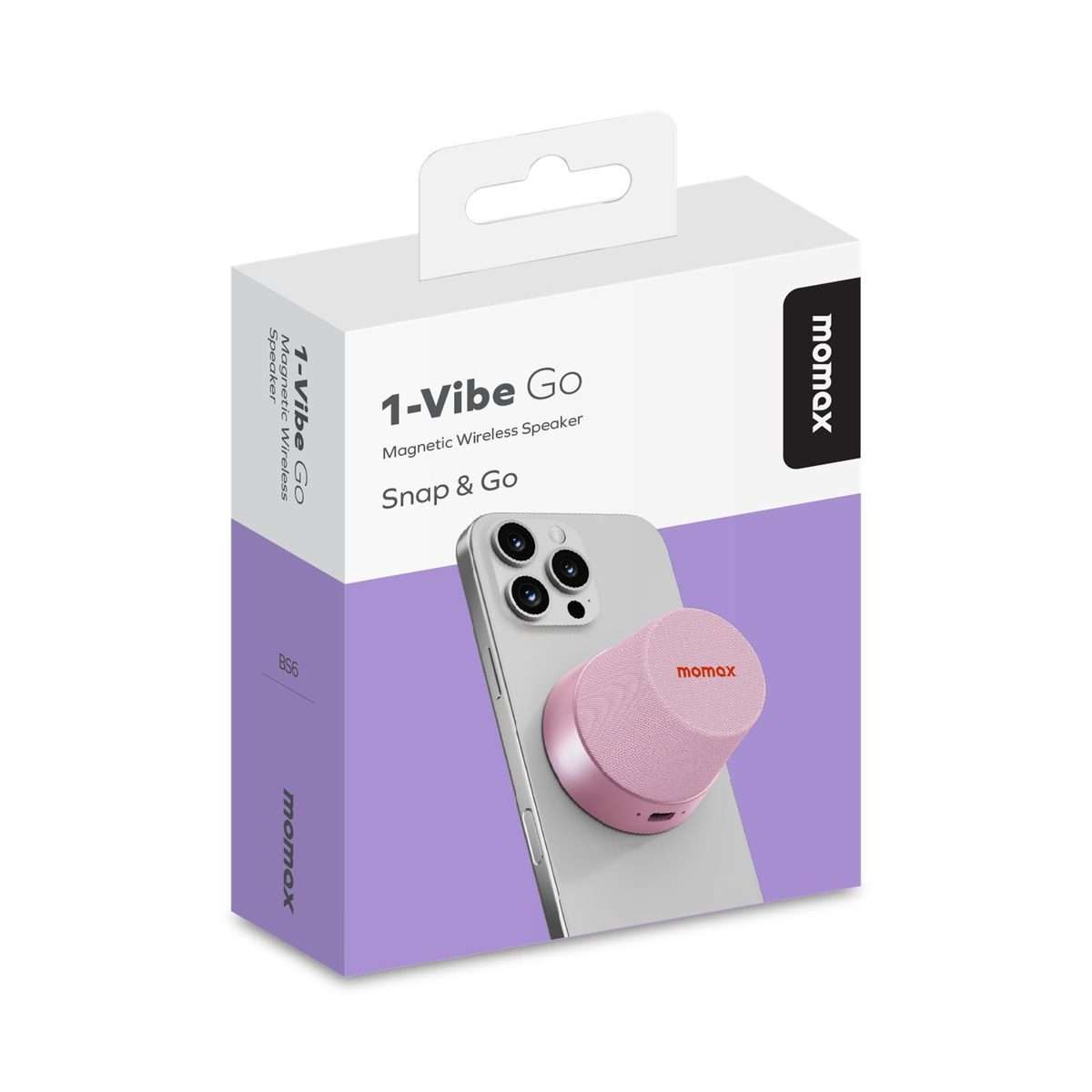 Momax 1-Vibe Go Magnetic Wireless Speaker(Pink)