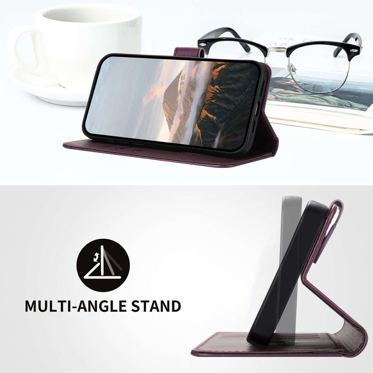For Redmi Note 14 Pro+ 5G Triangle Pattern Buckle Clasp Leather Phone Case(Dark Purple)