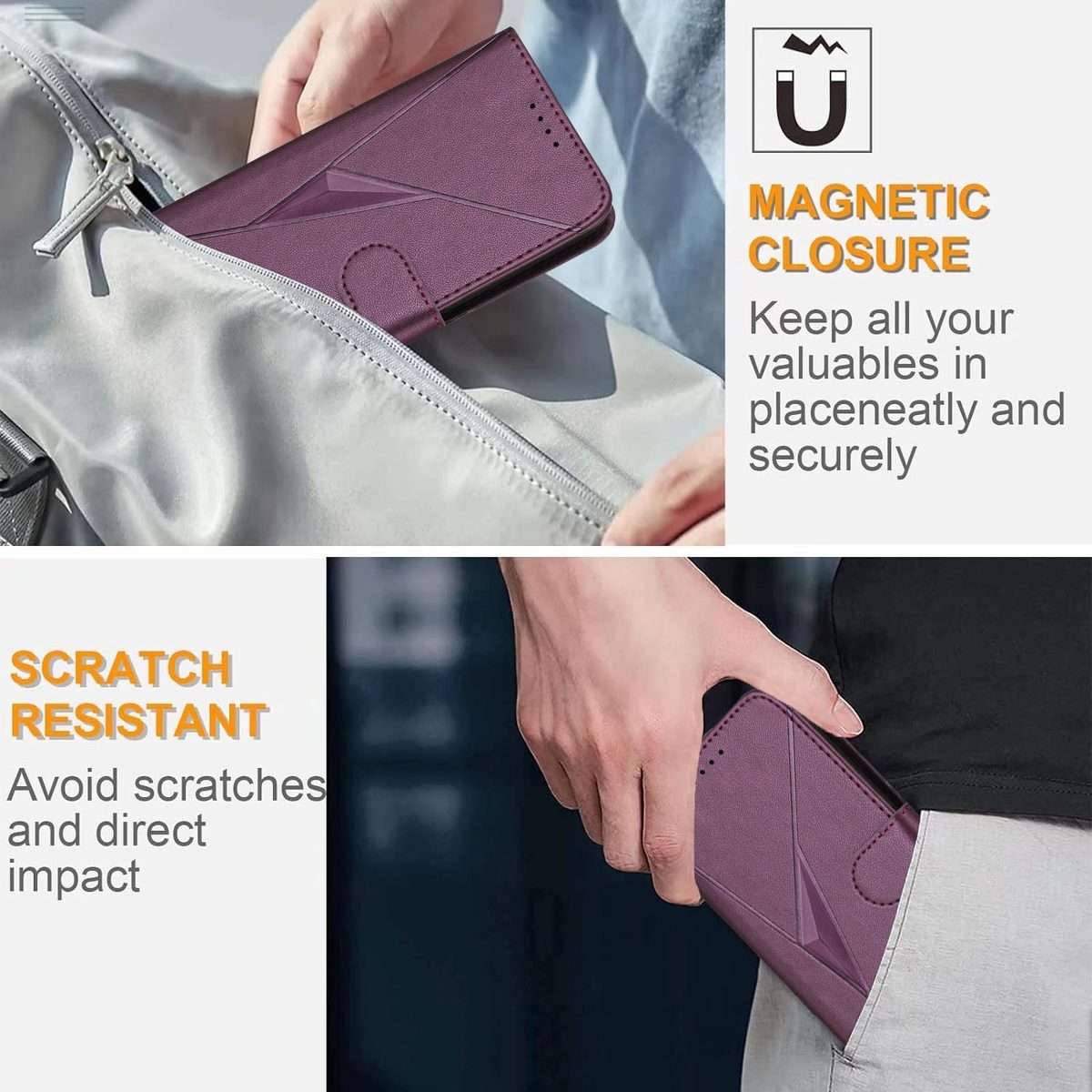 For Redmi Note 14 Pro+ 5G Triangle Pattern Buckle Clasp Leather Phone Case(Dark Purple)