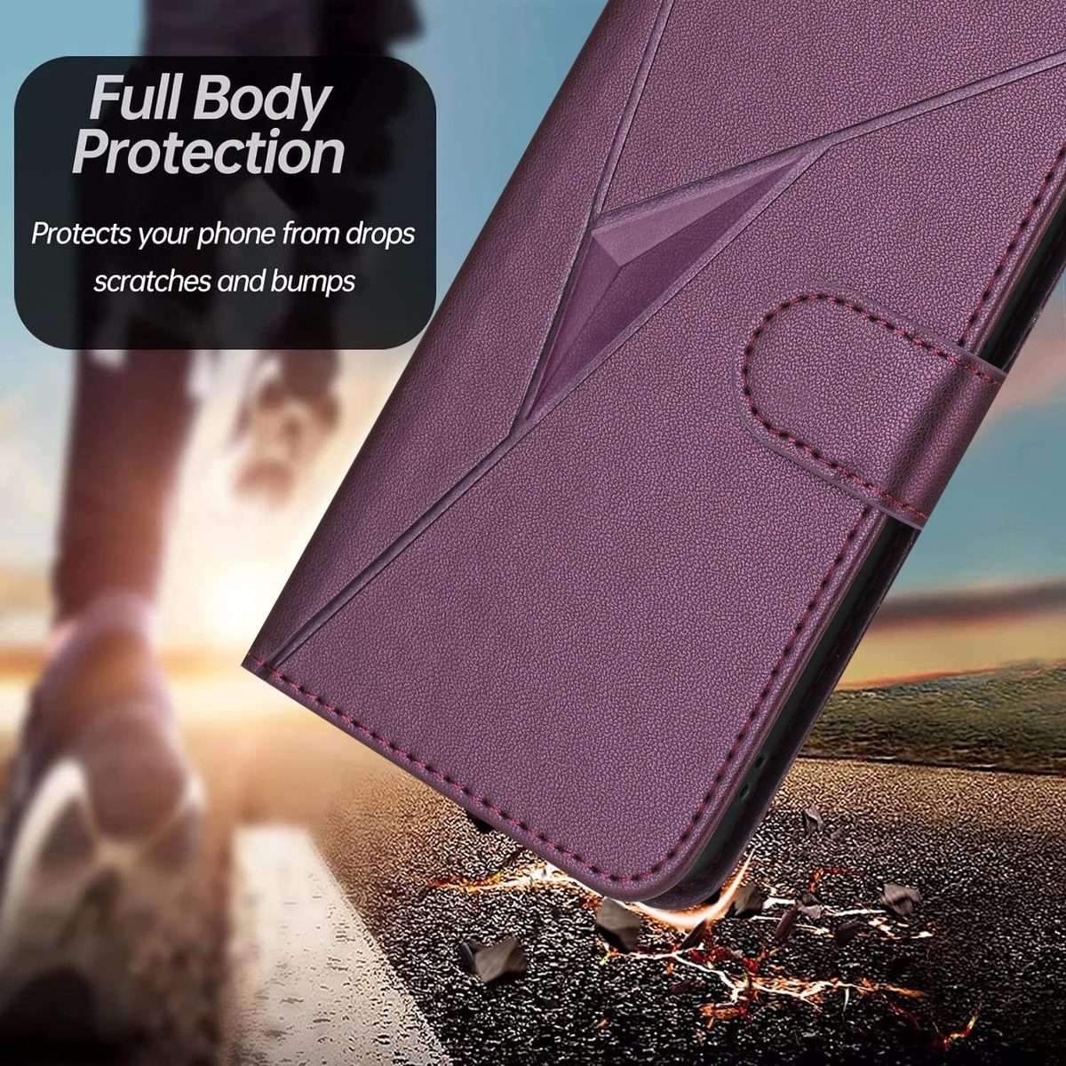 For Redmi Note 14 Pro+ 5G Triangle Pattern Buckle Clasp Leather Phone Case(Dark Purple)
