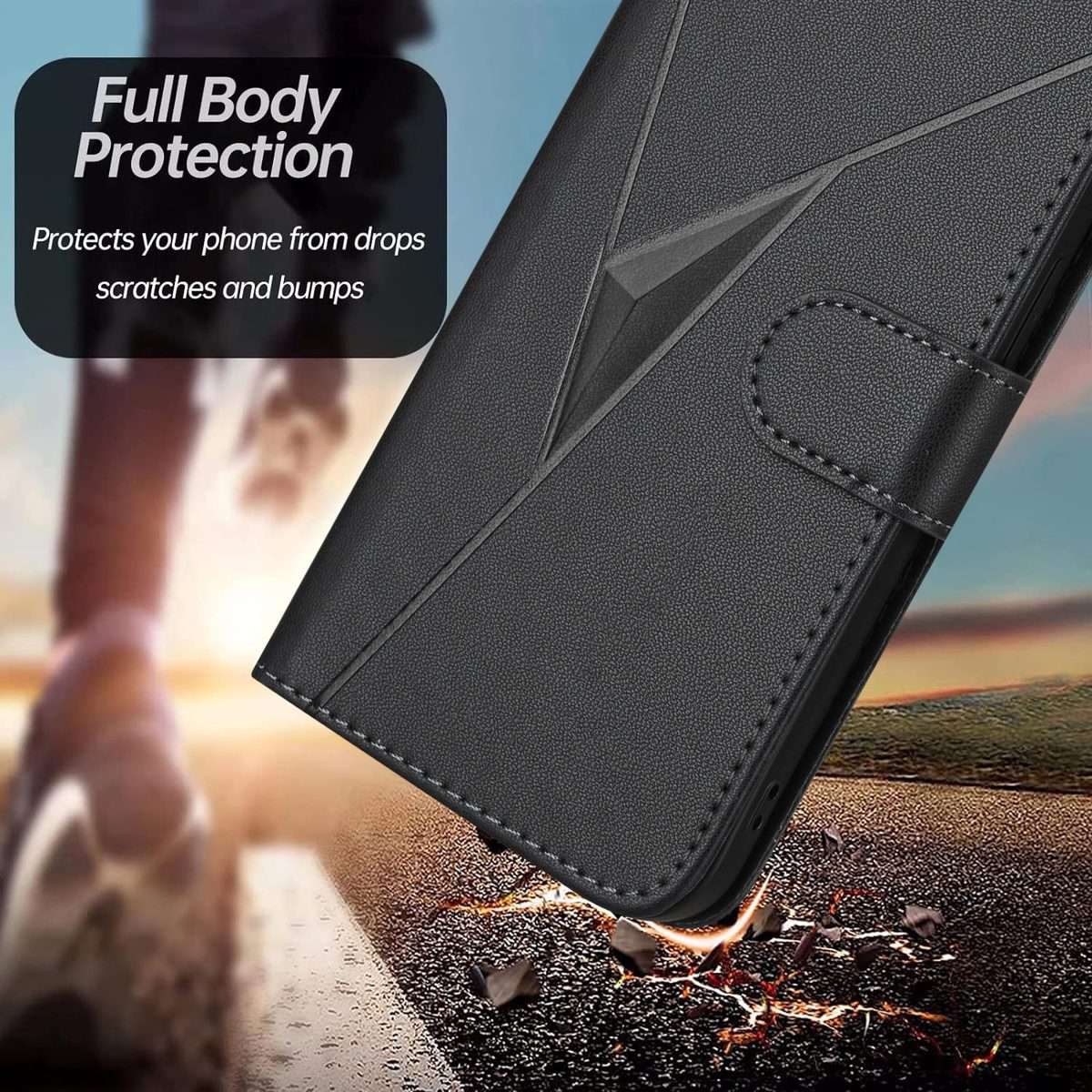 For Redmi Note 14 Pro+ 5G Triangle Pattern Buckle Clasp Leather Phone Case(Black)