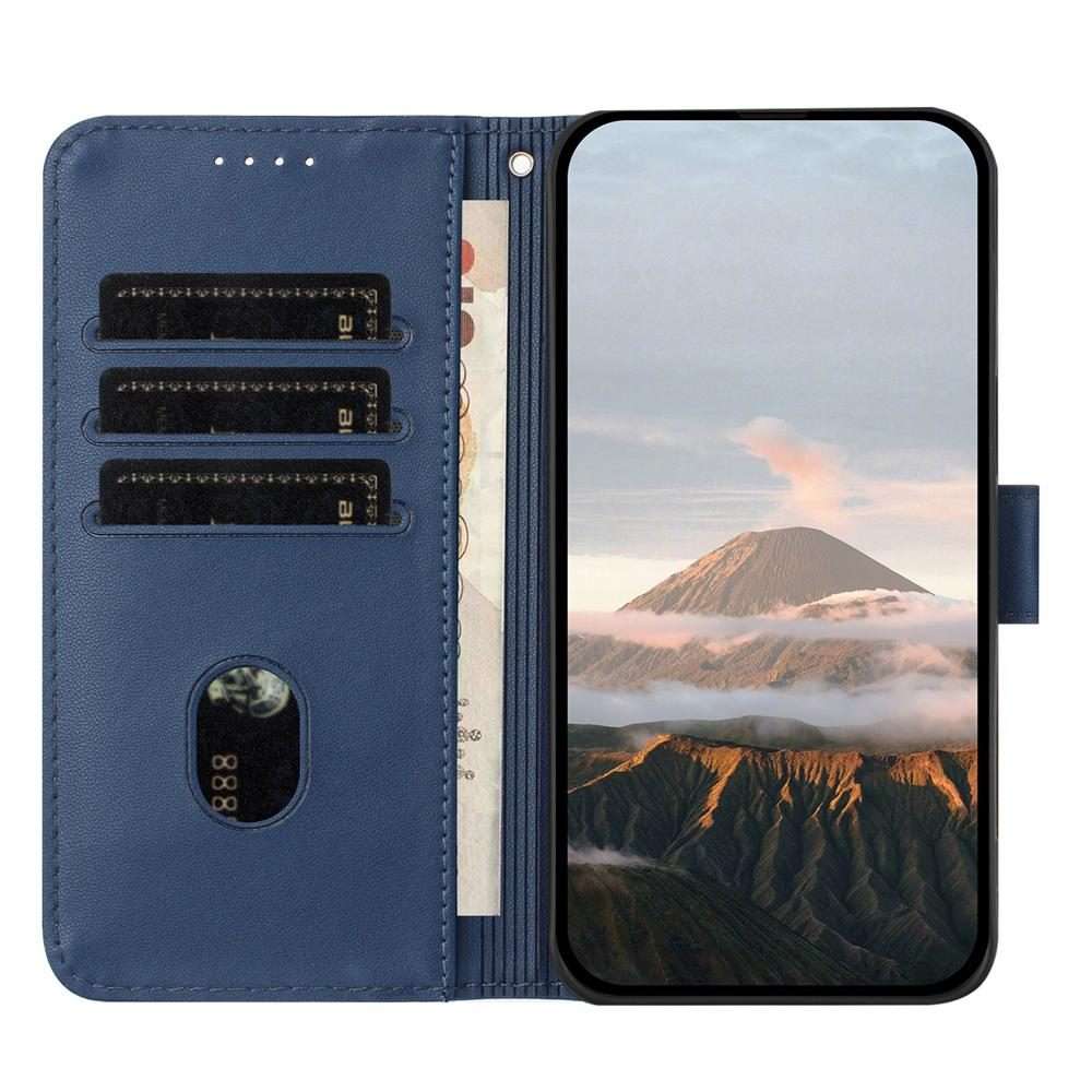 For Redmi Note 14 Pro 4G Triangle Pattern Buckle Clasp Leather Phone Case(Royal Blue)