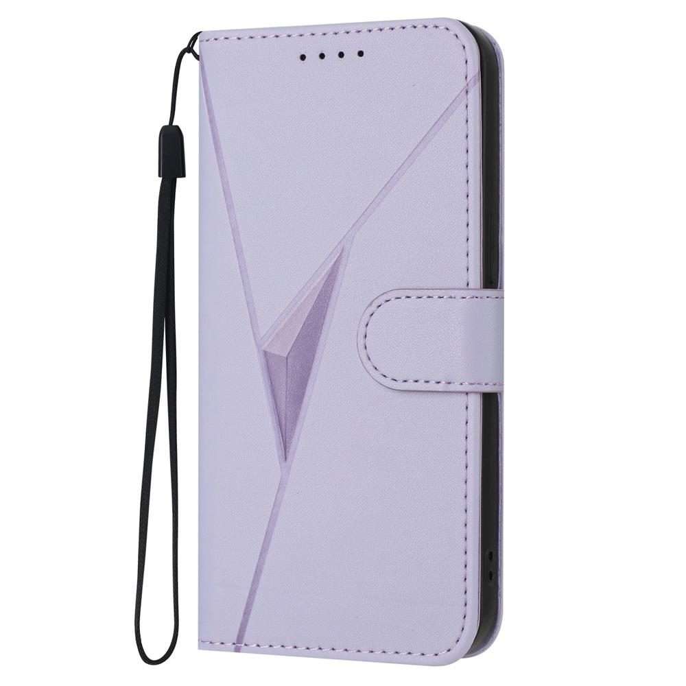 For Redmi Note 14 Pro 4G Triangle Pattern Buckle Clasp Leather Phone Case(Light Purple)