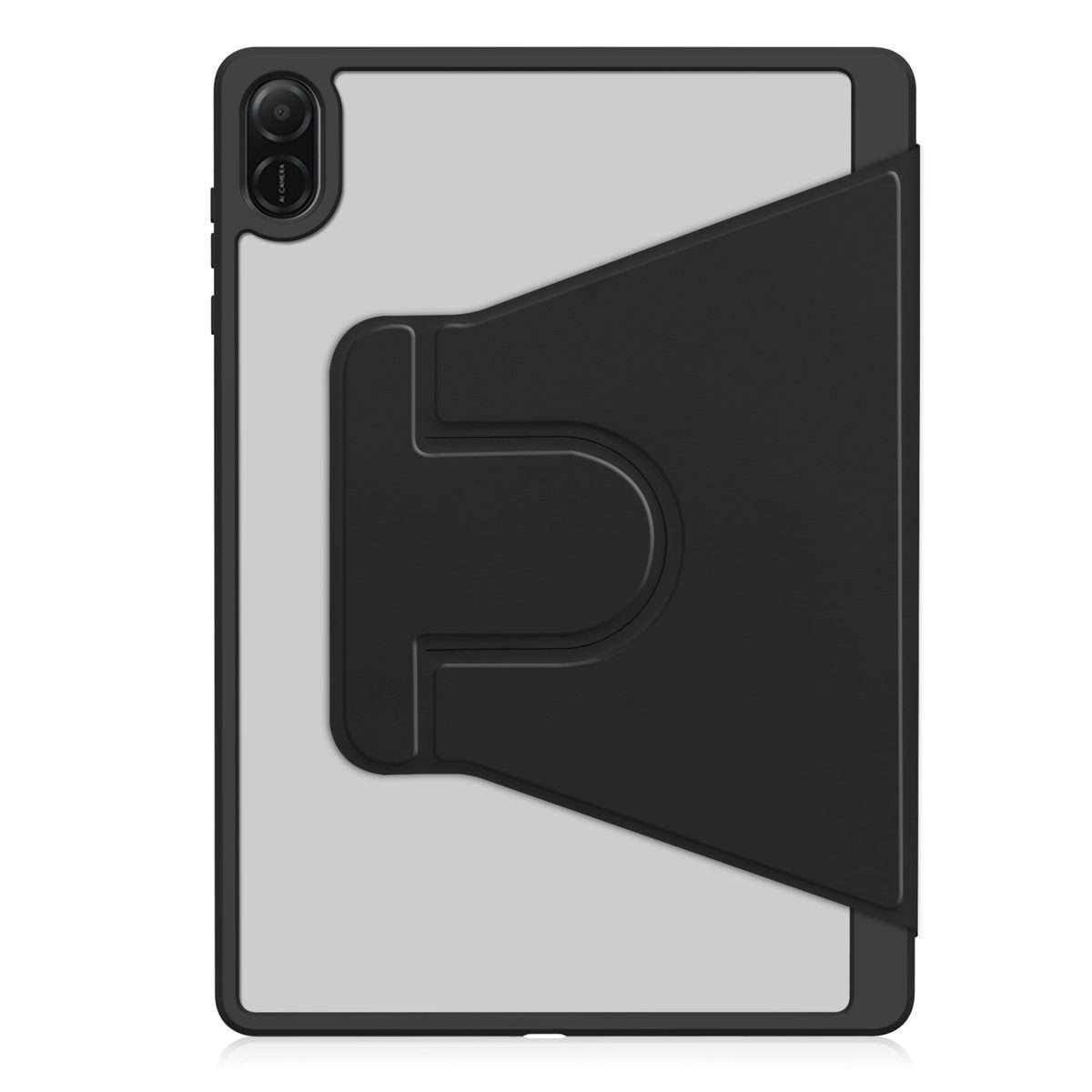 For Honor Pad X8a Tri-Fold Holder Rotation Leather Tablet Case(Black)