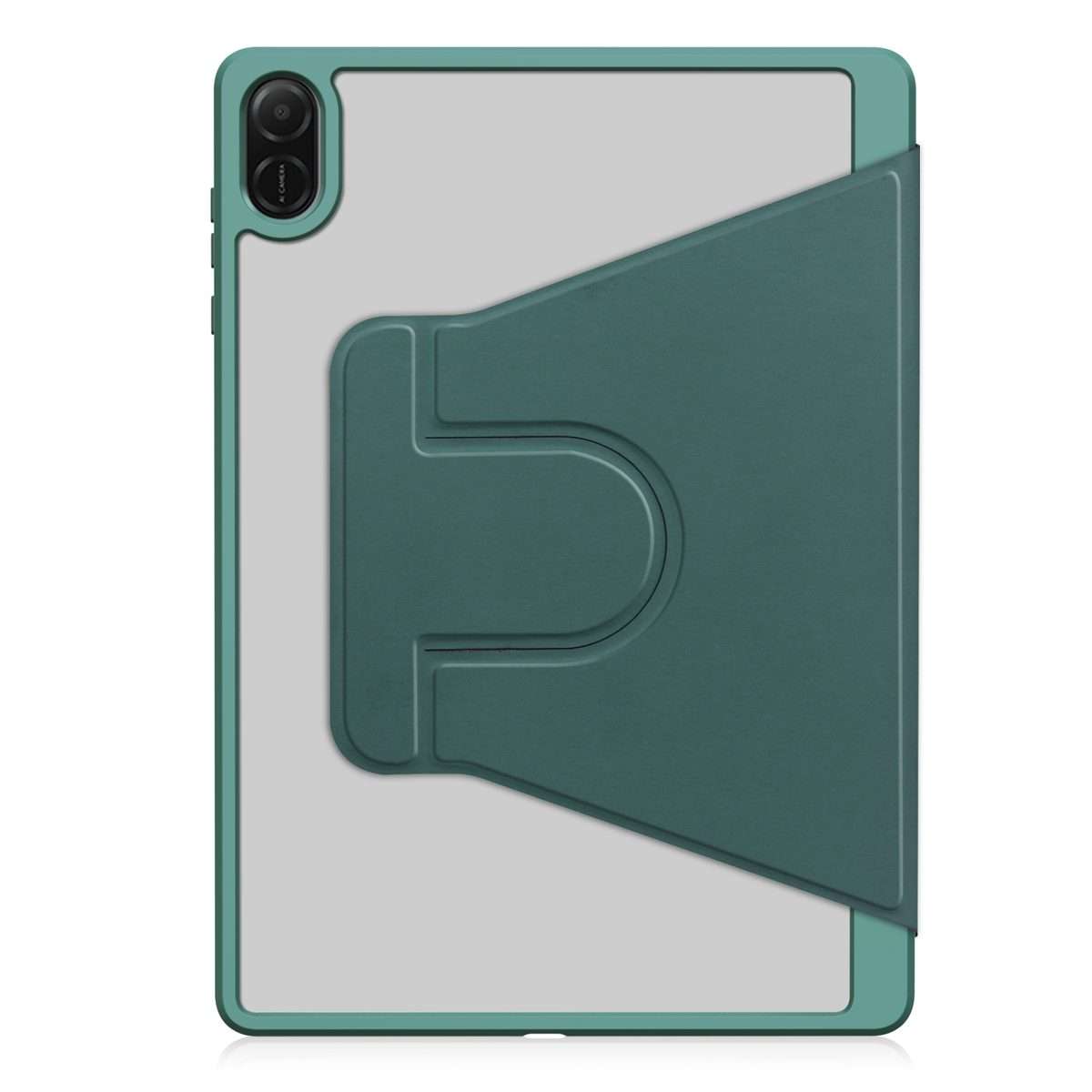 For Honor Pad X8a Tri-Fold Holder Rotation Leather Tablet Case(Deep Green)
