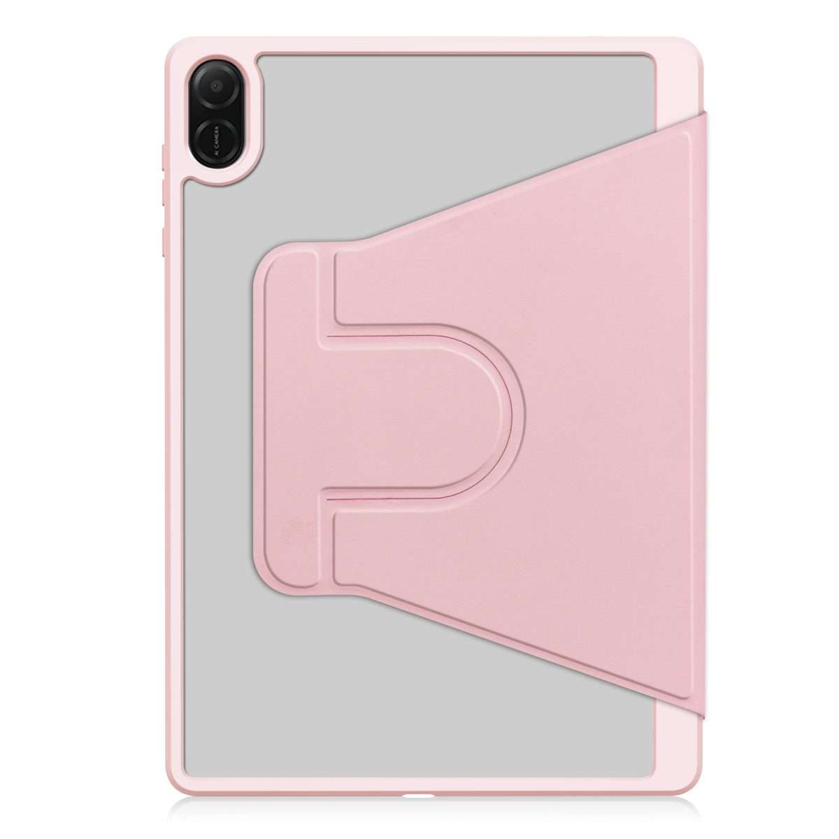 For Honor Pad X8a Tri-Fold Holder Rotation Leather Tablet Case(Pink)