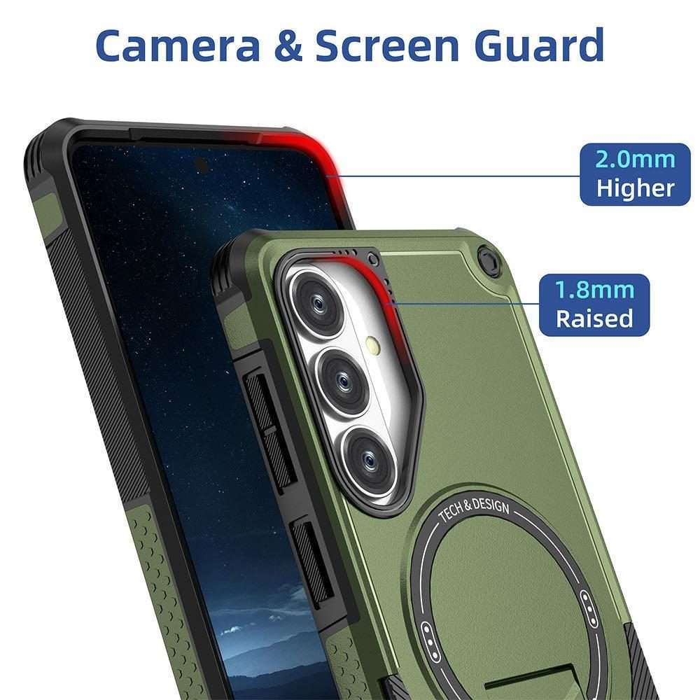 For Samsung Galaxy S26+ 5G Armor MagSafe Holder PC Hybrid TPU Phone Case(Grey)