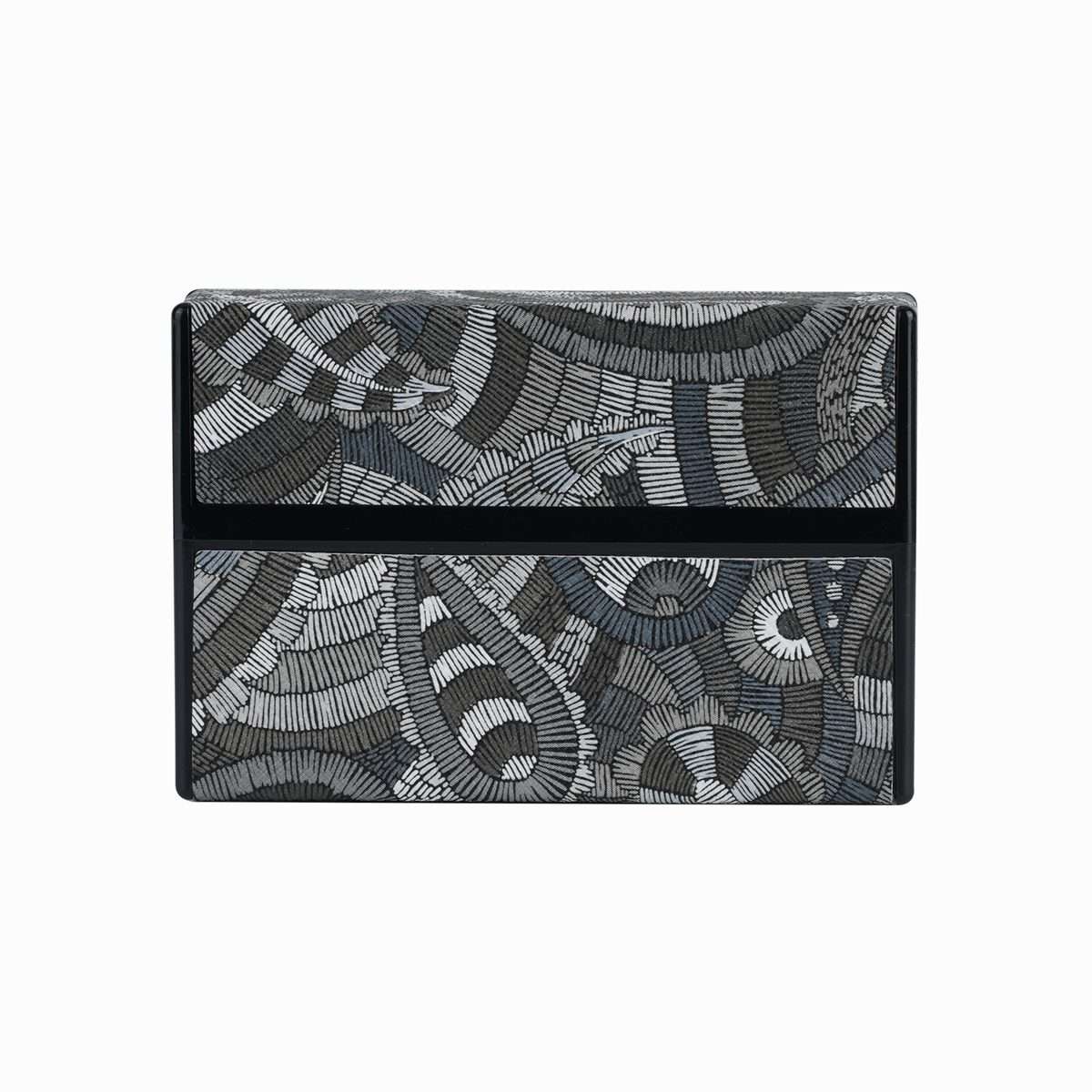 For IQOS Series Electronic Cigarette Grooved Leather PC Storage Box(Cashew Flower Black)