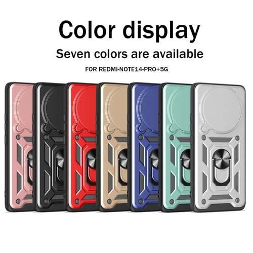 For Redmi Note 14 Pro+ 5G Sliding Camera Cover Design TPU+PC Phone Case(Red)