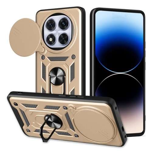 For Redmi Note 14 Pro+ 5G Sliding Camera Cover Design TPU+PC Phone Case(Gold)