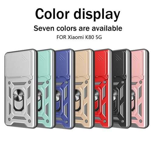 For Redmi K80 5G Sliding Camera Cover Design TPU+PC Phone Case(Black)