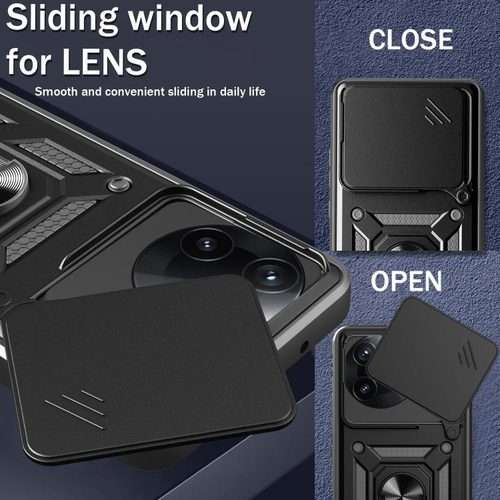 For Redmi K80 5G Sliding Camera Cover Design TPU+PC Phone Case(Black)
