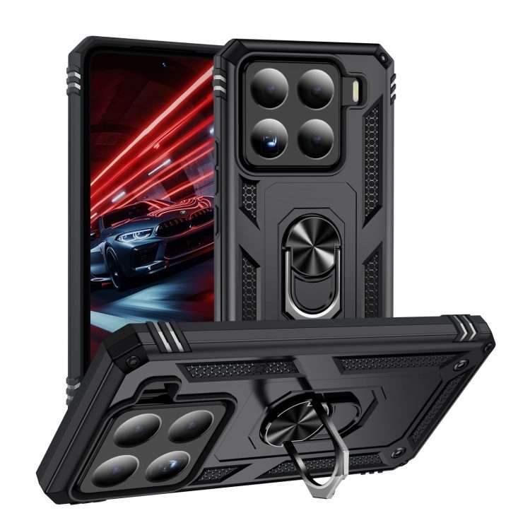 For Xiaomi 15 Pro Shockproof TPU + PC Phone Case with Holder(Black)