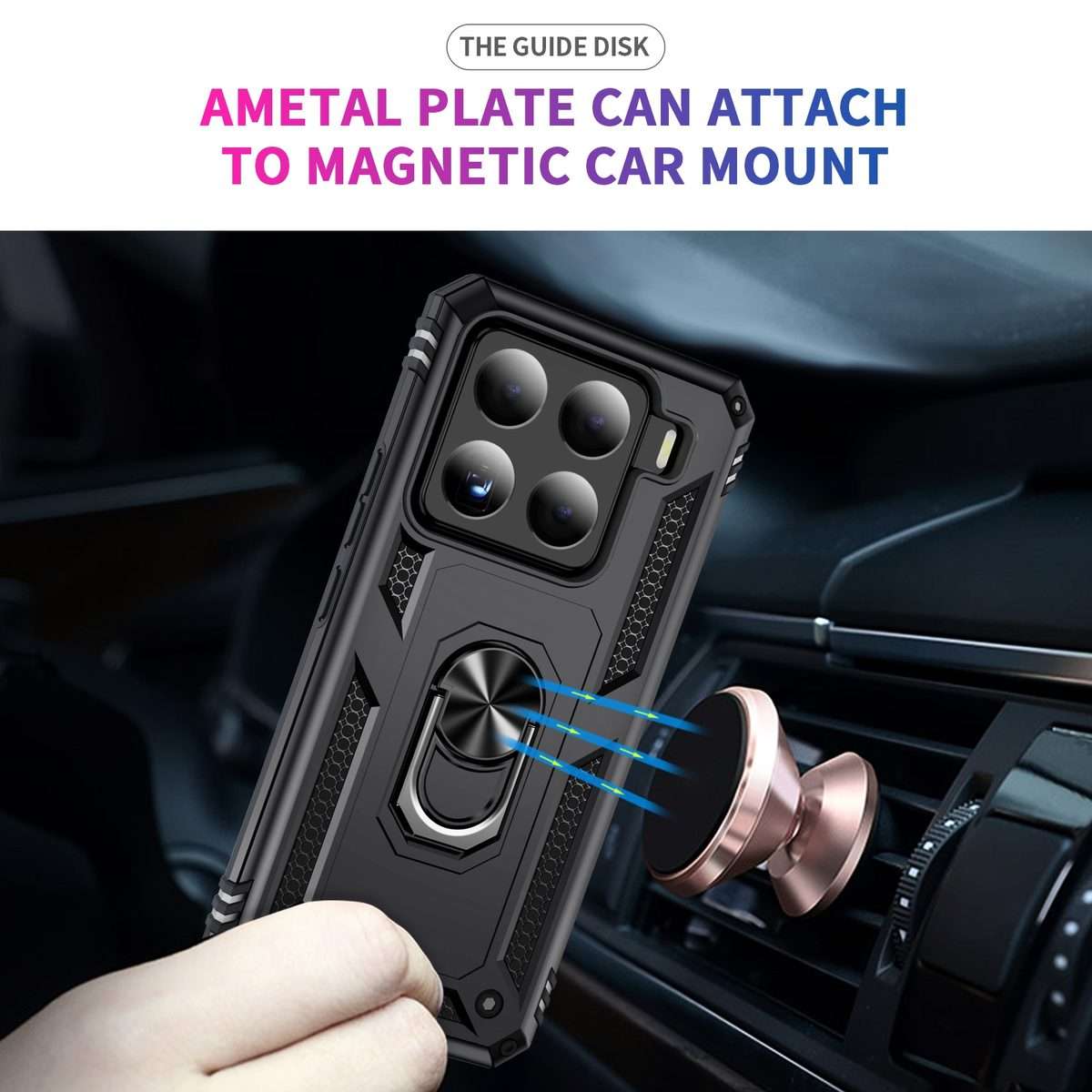 For Xiaomi 15 Pro Shockproof TPU + PC Phone Case with Holder(Black)