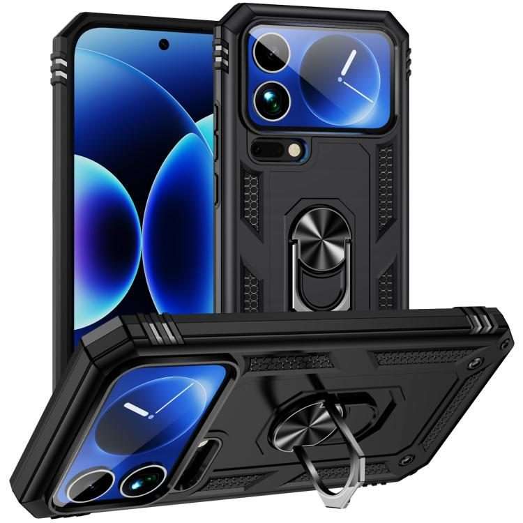 For Xiaomi 17 Pro Max Shockproof TPU + PC Phone Case with Holder(Black)