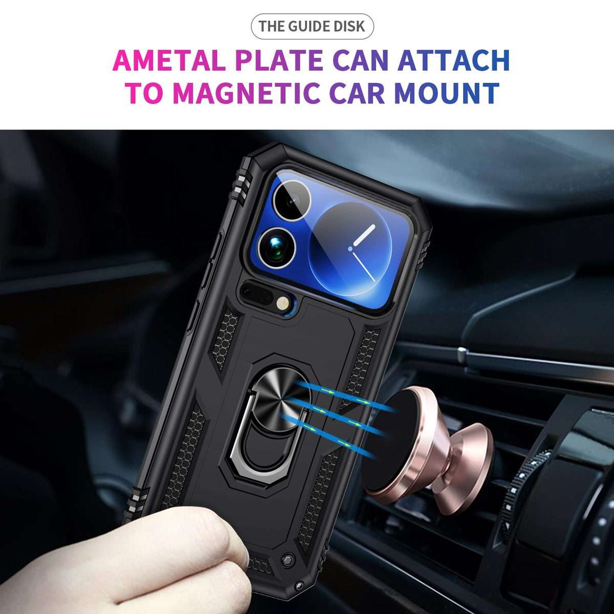 For Xiaomi 17 Pro Max Shockproof TPU + PC Phone Case with Holder(Black)