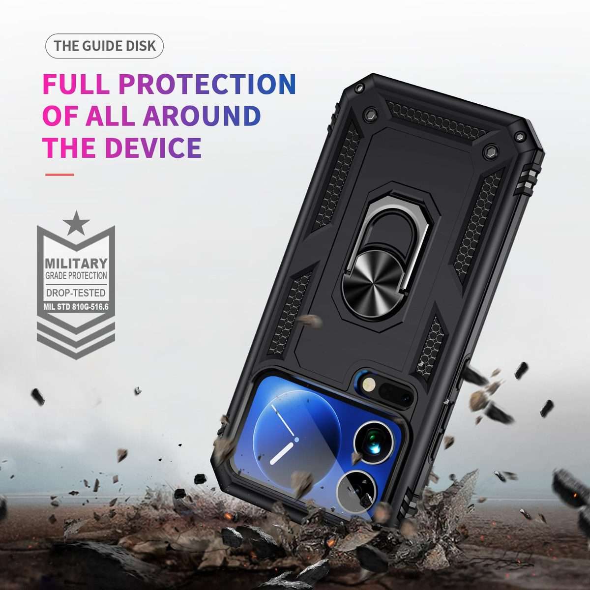 For Xiaomi 17 Pro Max Shockproof TPU + PC Phone Case with Holder(Black)