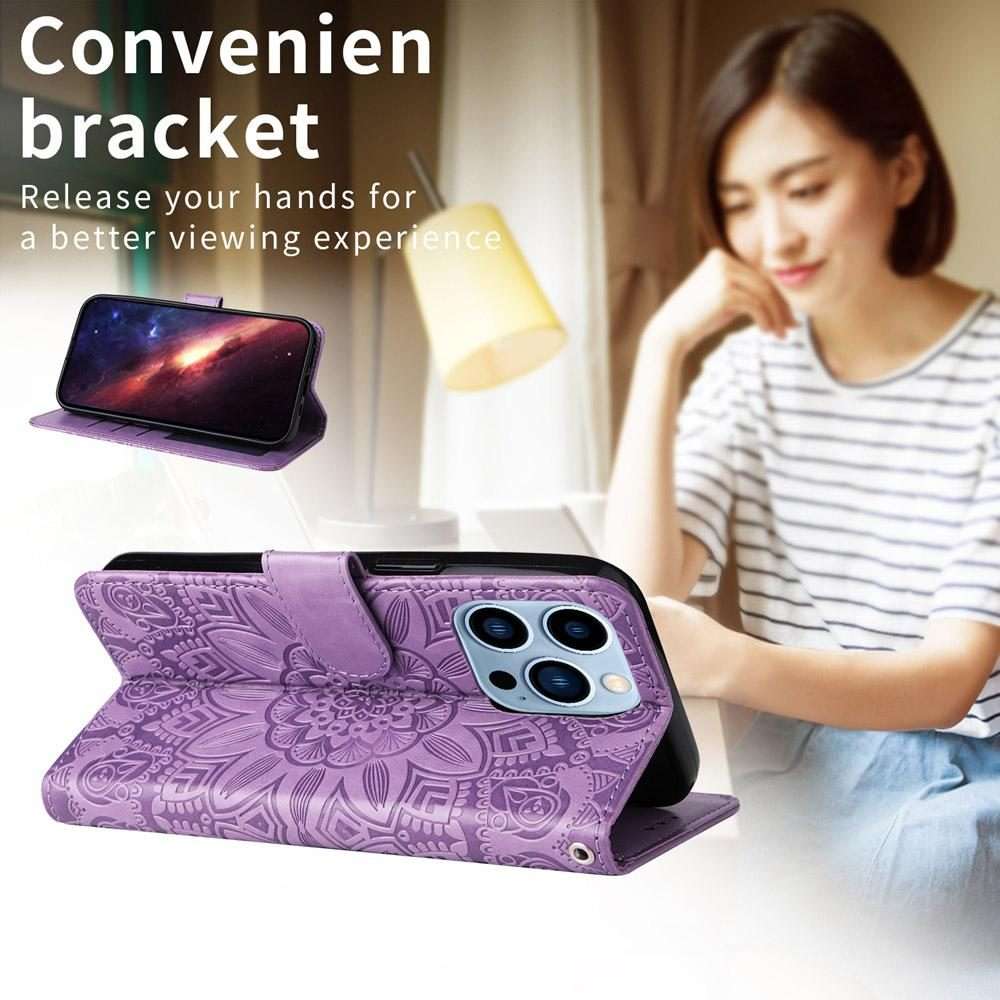 For Tecno Spark 40 5G / Spark Go 5G 2025 Embossed Sunflower Leather Phone Case(Purple)