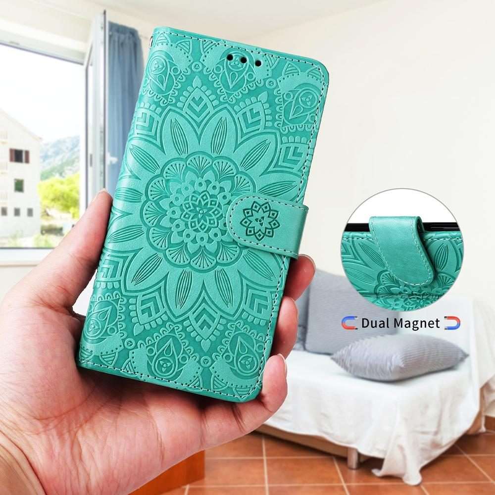 For Tecno Spark 40 5G / Spark Go 5G 2025 Embossed Sunflower Leather Phone Case(Green)