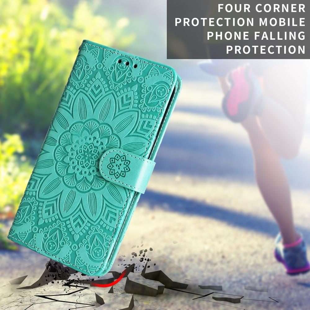 For Tecno Spark 40 5G / Spark Go 5G 2025 Embossed Sunflower Leather Phone Case(Green)