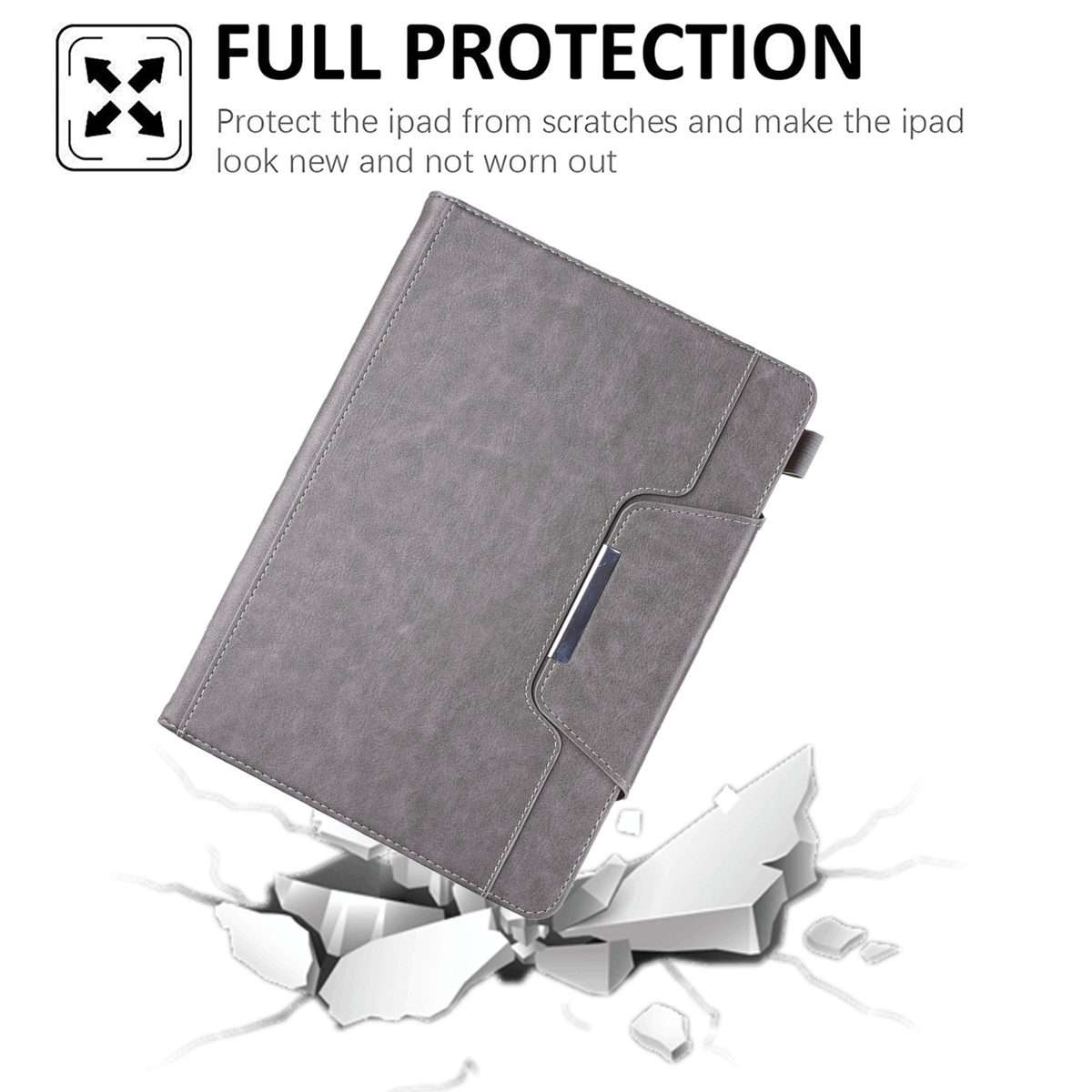For iPad mini 6 / mini 2024 Hardware Buckle Smart Leather Tablet Case(Grey)