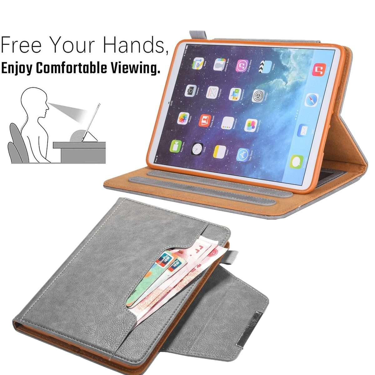 For iPad mini 6 / mini 2024 Hardware Buckle Smart Leather Tablet Case(Grey)