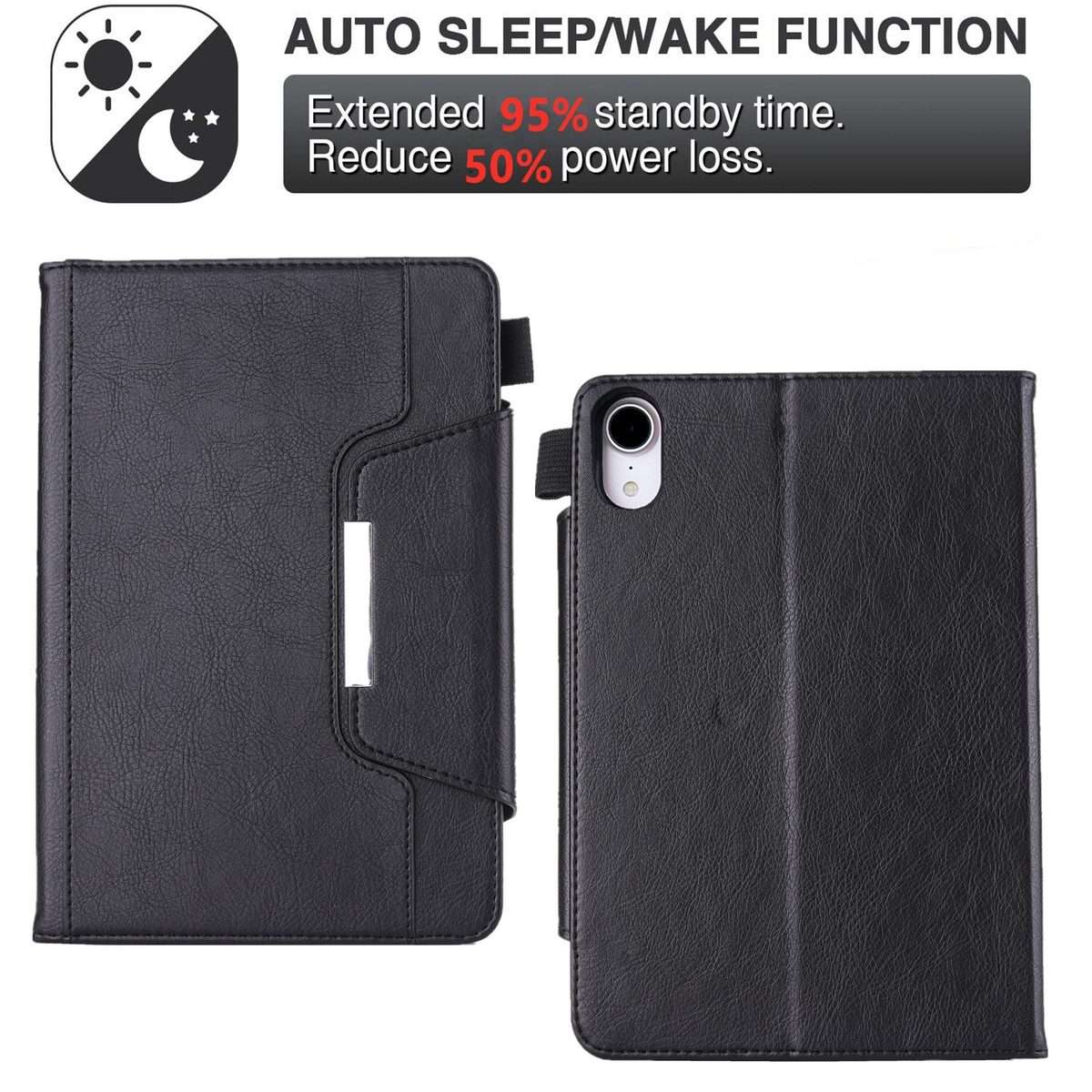 For iPad mini 6 / mini 2024 Hardware Buckle Smart Leather Tablet Case(Black)