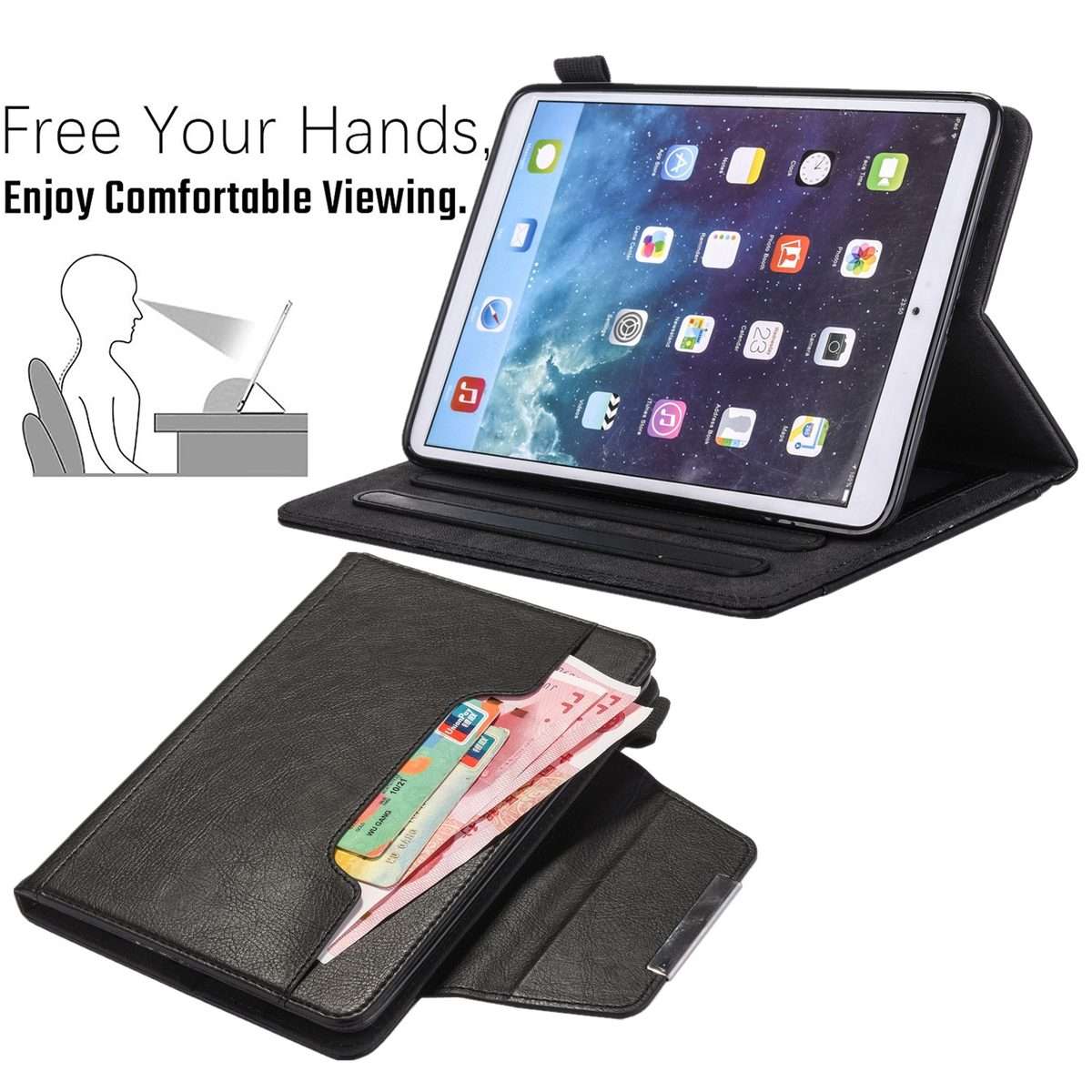 For iPad mini 6 / mini 2024 Hardware Buckle Smart Leather Tablet Case(Black)