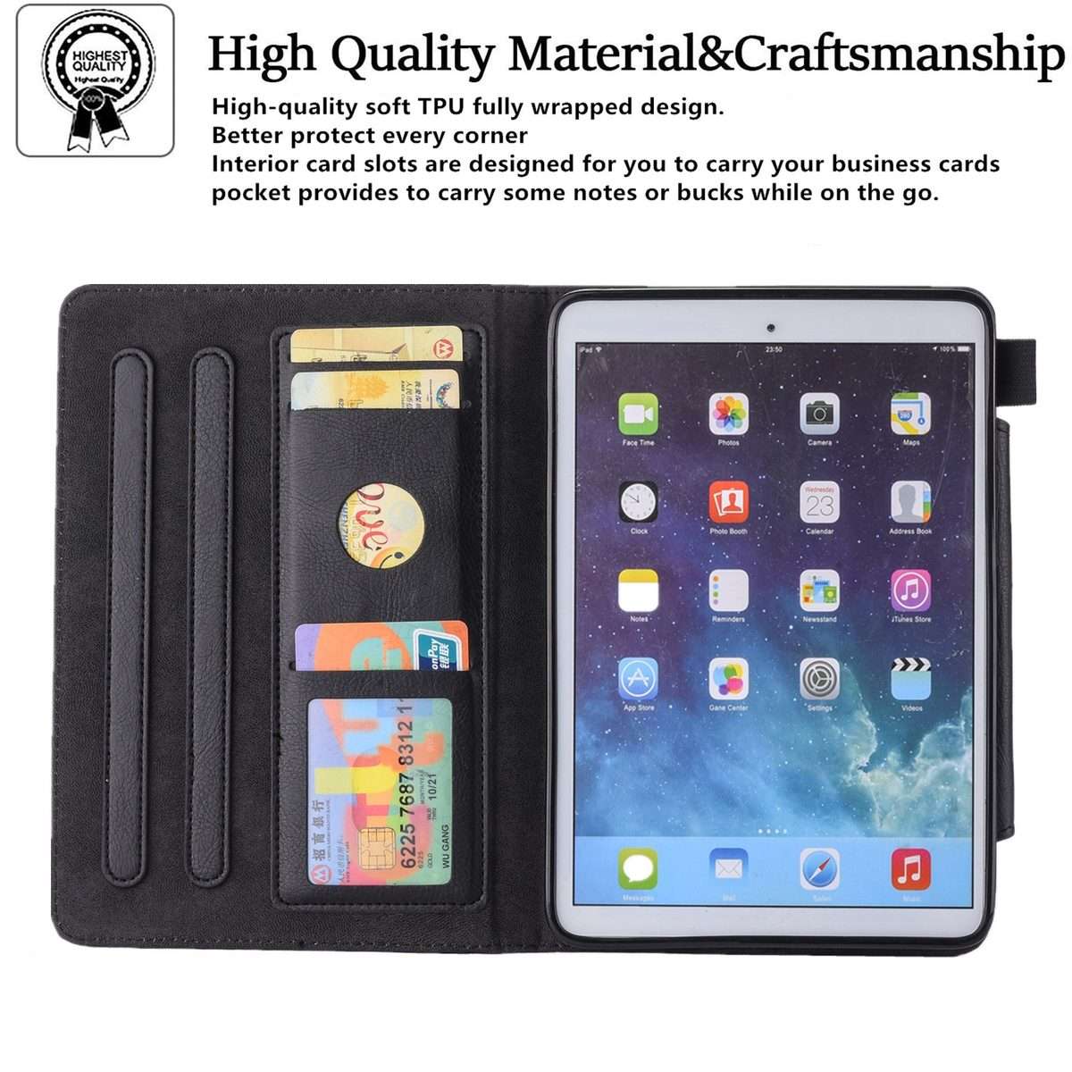For iPad mini 6 / mini 2024 Hardware Buckle Smart Leather Tablet Case(Black)
