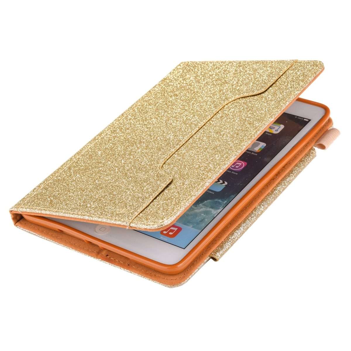 For iPad mini 6 / mini 2024 Hardware Buckle Smart Leather Tablet Case(Glitter Gold)