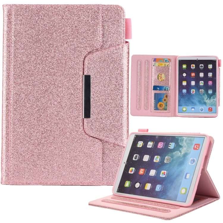 For iPad mini 6 / mini 2024 Hardware Buckle Smart Leather Tablet Case(Glitter Rose Gold)