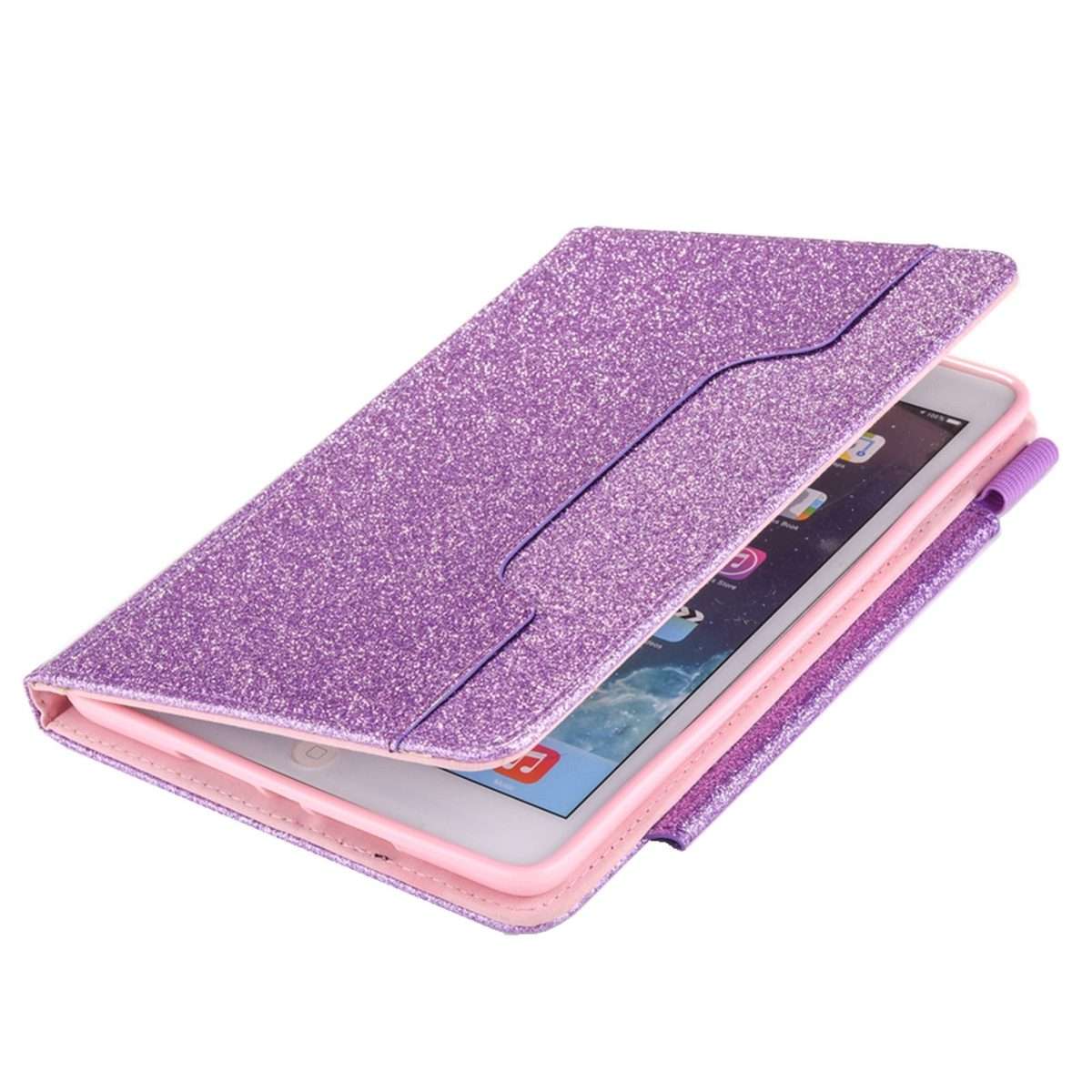 For iPad mini 6 / mini 2024 Hardware Buckle Smart Leather Tablet Case(Glitter Purple)