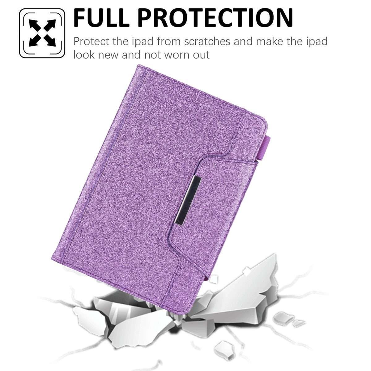 For iPad mini 6 / mini 2024 Hardware Buckle Smart Leather Tablet Case(Glitter Purple)