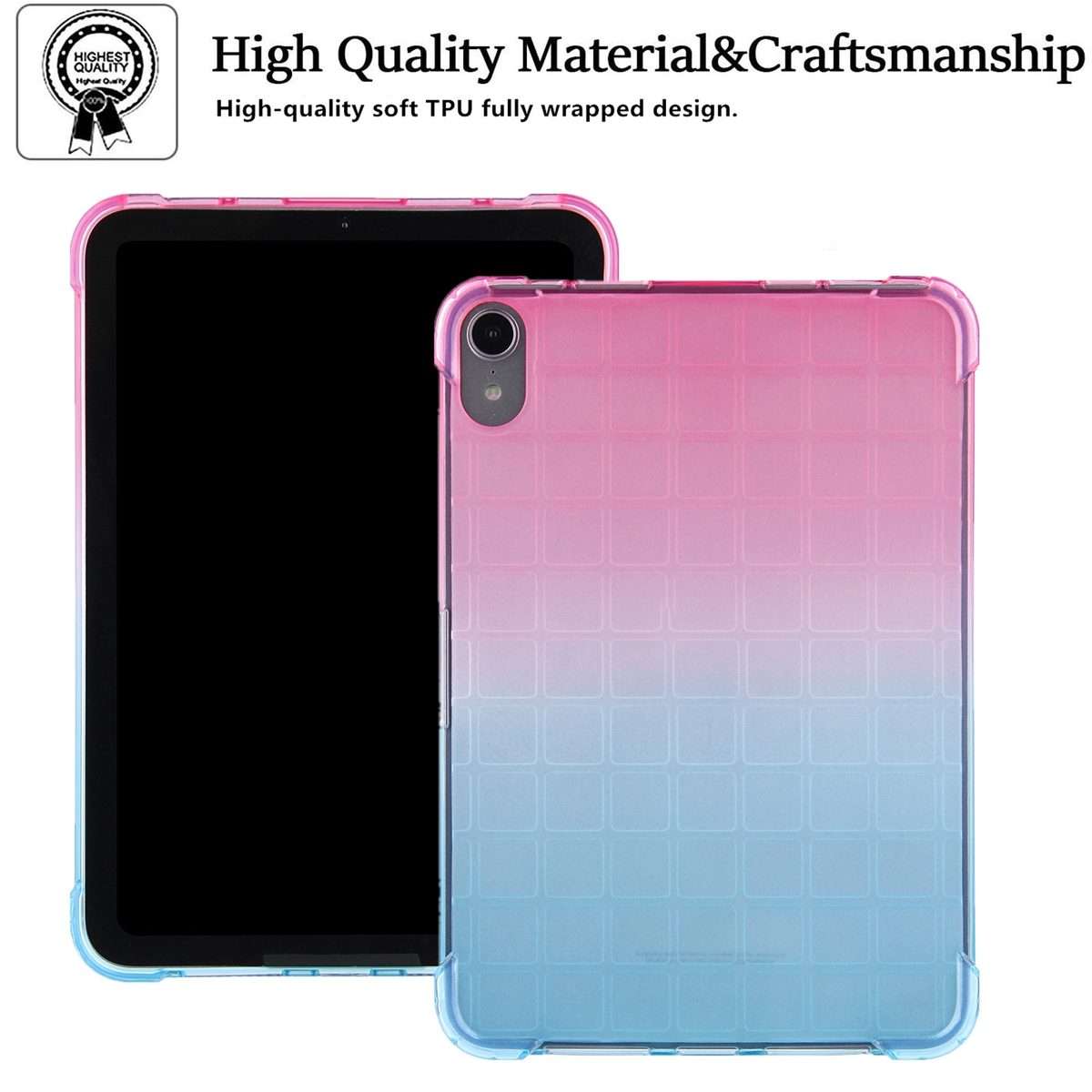 For iPad mini 6 / mini 2024 Square Gradient TPU Tablet Case(Pink Gradient Green)