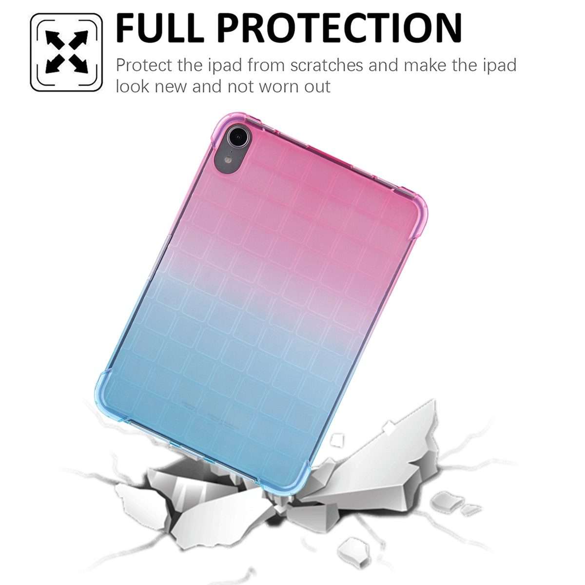 For iPad mini 6 / mini 2024 Square Gradient TPU Tablet Case(Pink Gradient Green)