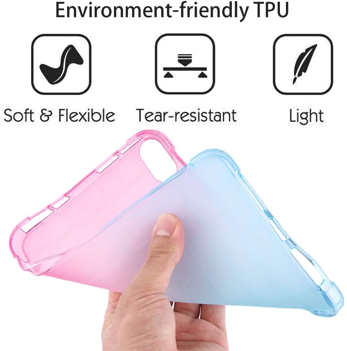 For iPad mini 6 / mini 2024 Square Gradient TPU Tablet Case(Pink Gradient Green)