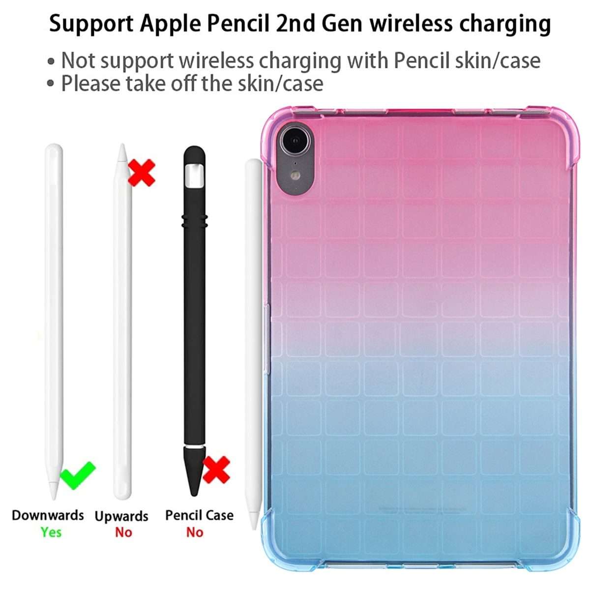 For iPad mini 6 / mini 2024 Square Gradient TPU Tablet Case(Pink Gradient Green)