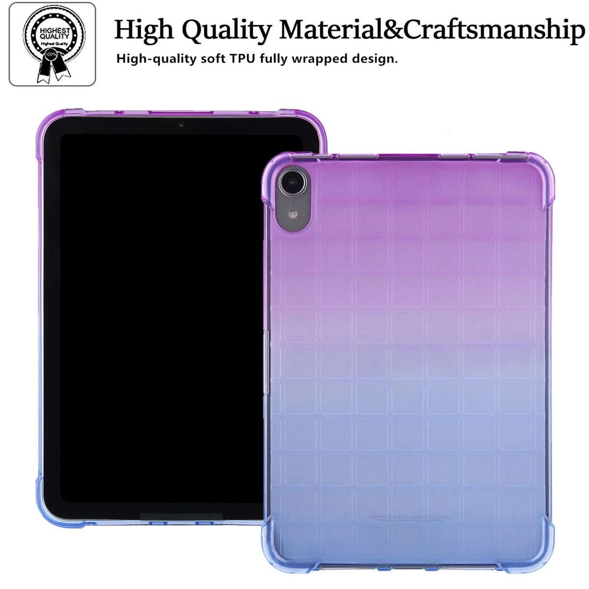 For iPad mini 6 / mini 2024 Square Gradient TPU Tablet Case(Purple Gradient Blue)
