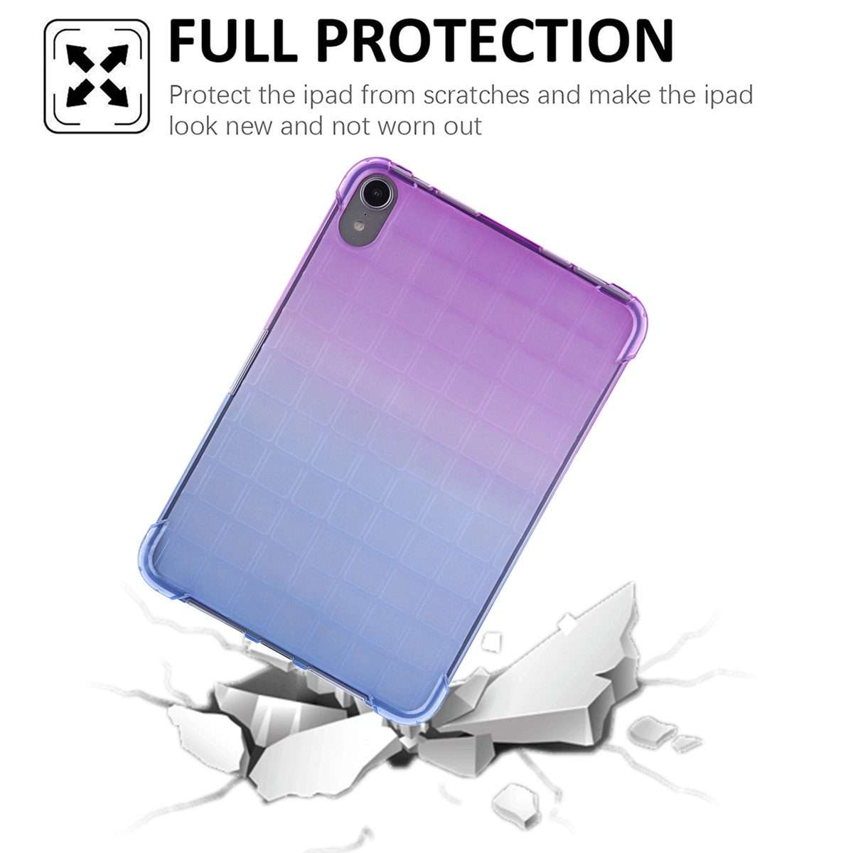 For iPad mini 6 / mini 2024 Square Gradient TPU Tablet Case(Purple Gradient Blue)
