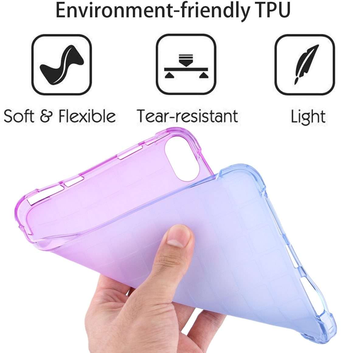 For iPad mini 6 / mini 2024 Square Gradient TPU Tablet Case(Purple Gradient Blue)