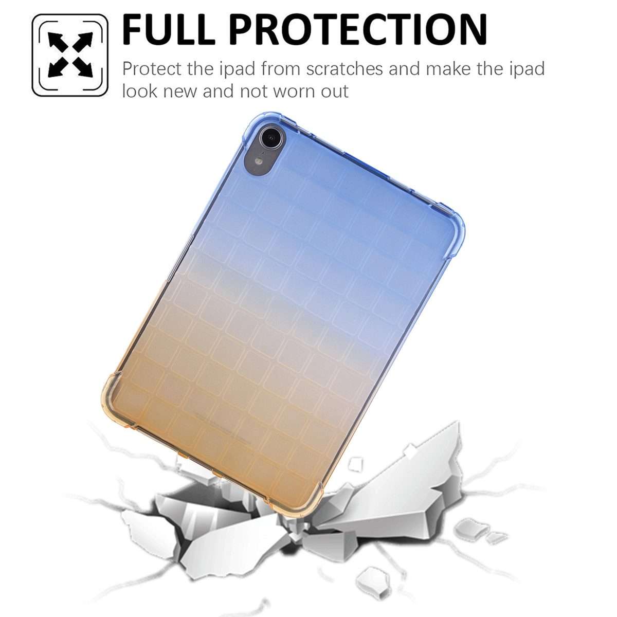 For iPad mini 6 / mini 2024 Square Gradient TPU Tablet Case(Blue Gradient Yellow)