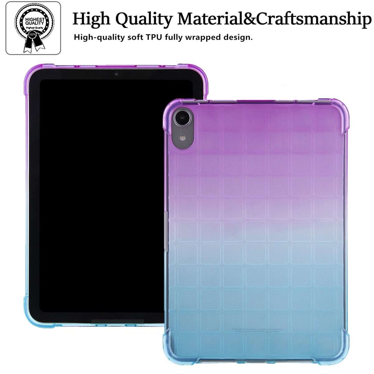 For iPad mini 6 / mini 2024 Square Gradient TPU Tablet Case(Purple Gradient Green)